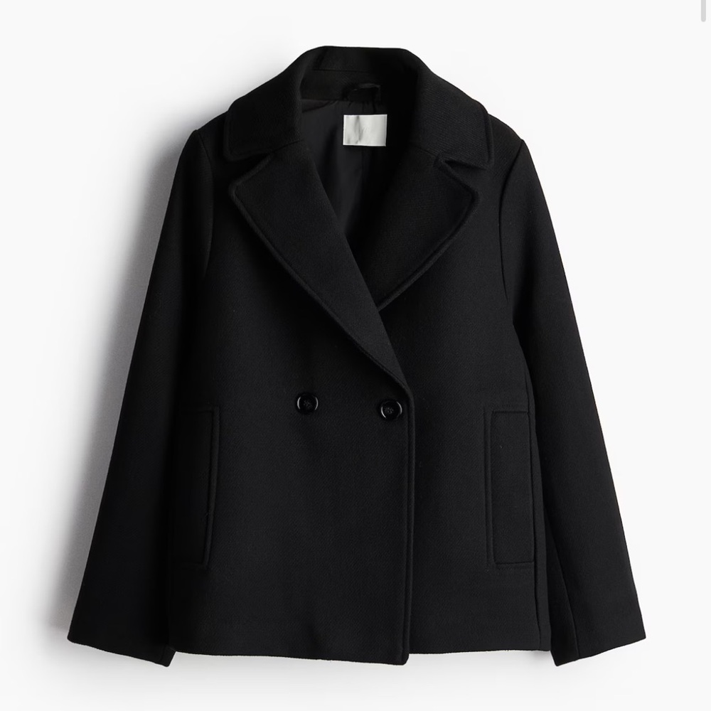 H&M Elegant Black Peacoat for Women